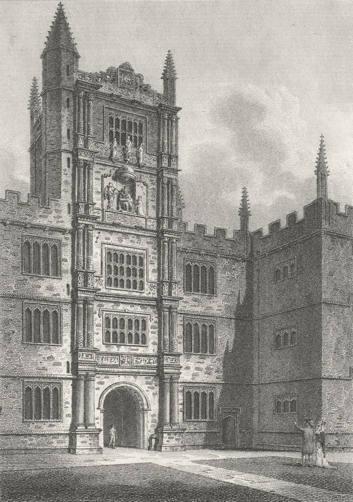 OXFORD. School Tower. CHALMERS 1810 old antique vintage print picture